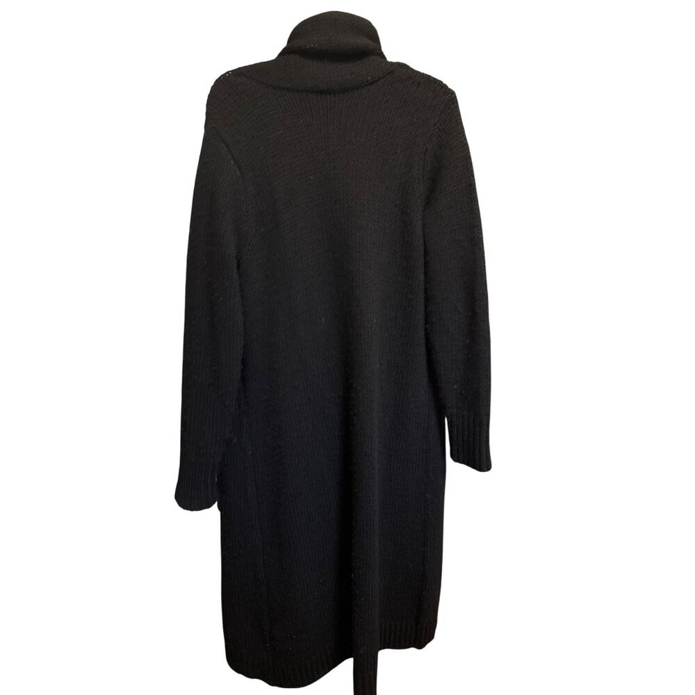 A.L.C. Black Long Wool Blend Open Front Cardigan Coatigan Pockets S Minimalist - Picture 2 of 8